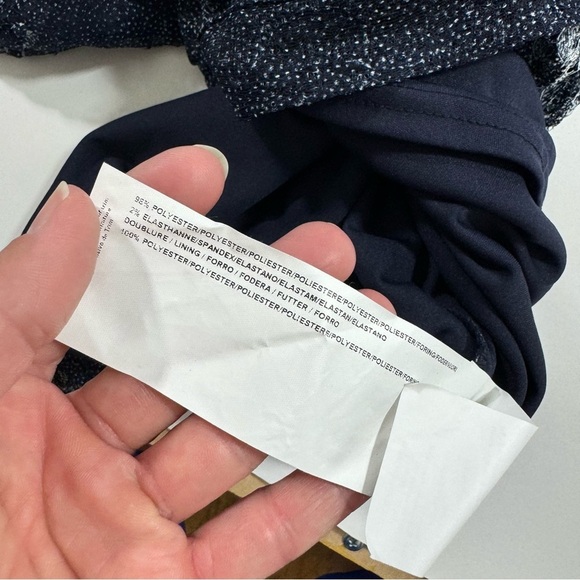 Joseph Ribkoff Shirred Knee Length Sheath Dress Lace Overlay Blue - Picture 3 of 7